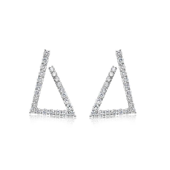 Front/Back Graduated Diamond Triangle Earrings