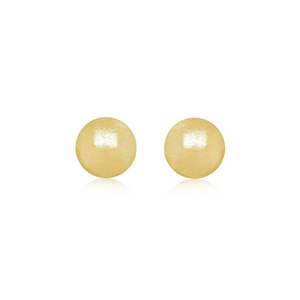 Brushed Finish Gold Button Studs