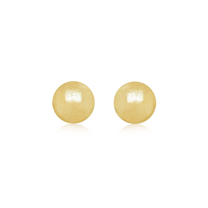 Brushed Finish Gold Button Studs