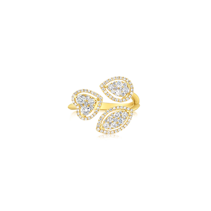Yellow Gold Three Shape Diamond Ring