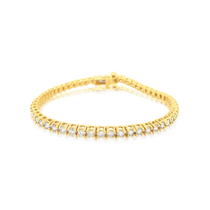 3.96CT Yellow Gold Diamond Tennis Bracelet