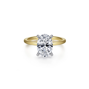 White and Yellow Gold Oval Diamond Engagement Ring - Gabriel & Co.