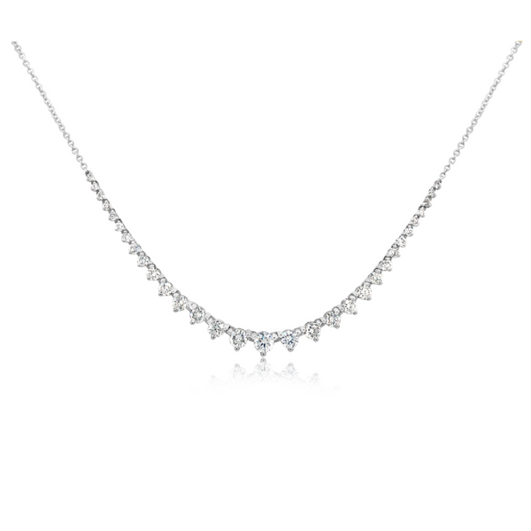 White Gold Graduated Diamond Necklace Amor Fine Jewelry