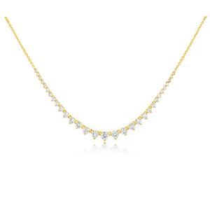 Yellow Gold Graduated Diamond Necklace