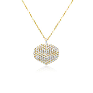 Yellow Gold Diamond Hexagon Heart Pendant
