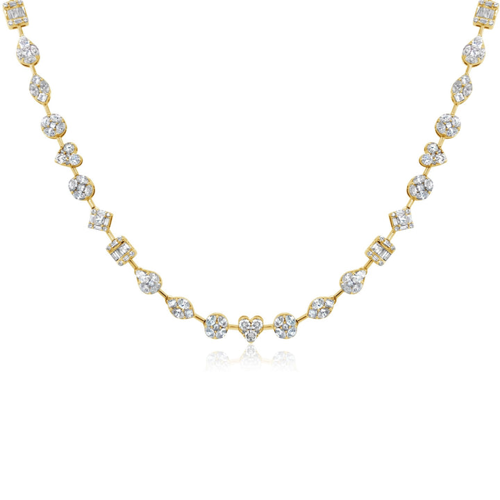 Multi Shape Diamond Illusion Necklace