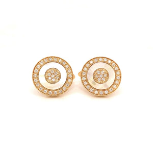 Round Diamond and Mother of Pearl Cufflinks