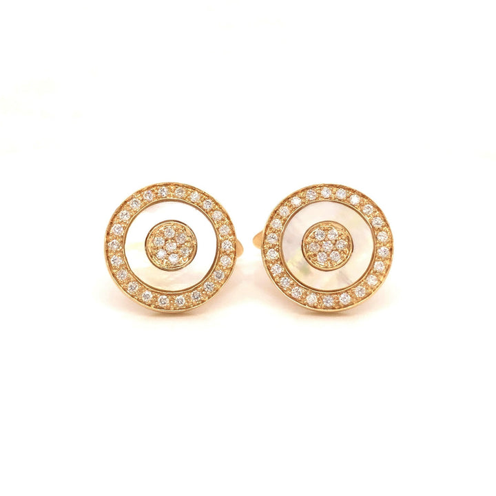 Round Diamond and Mother of Pearl Cufflinks