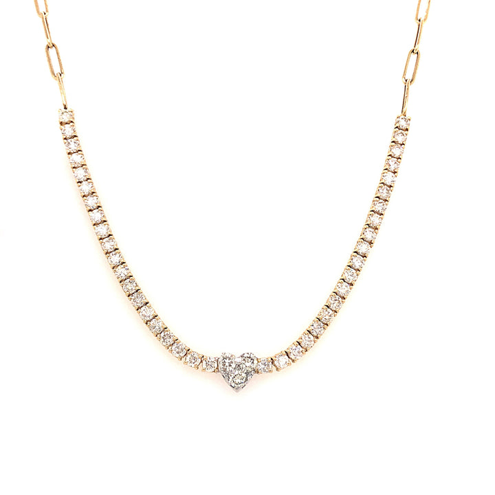 Heart Center Diamond Necklace