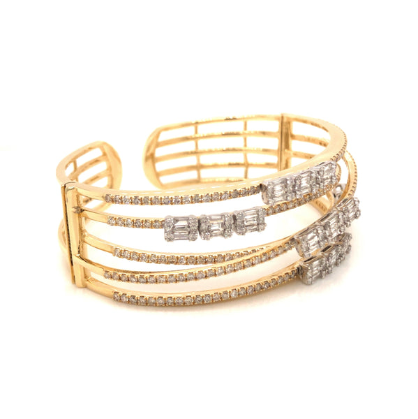 Hinged Diamond Crossover Cuff Bangle Amor Fine Jewelry