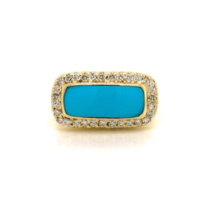 Reconstructed Turquoise Bar Ring