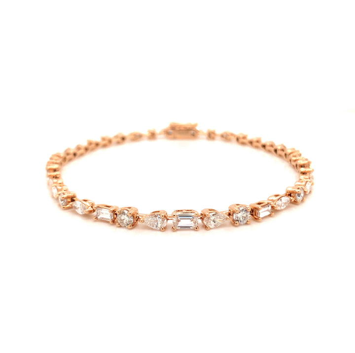 Rose Gold Multi-Shape Diamond Bracelet