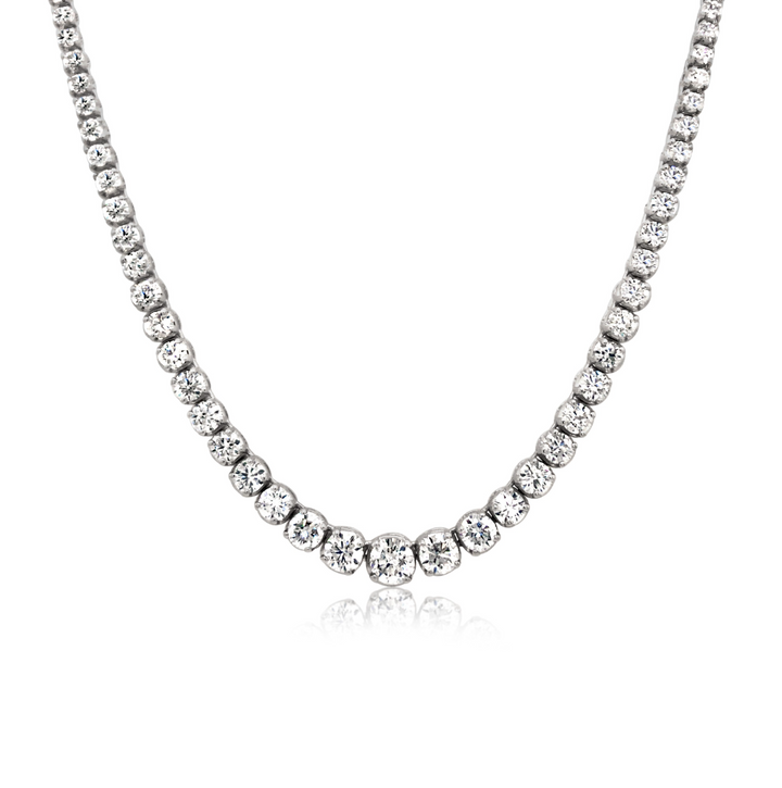 Luxury Diamond Tennis Necklace With 0.40 Center