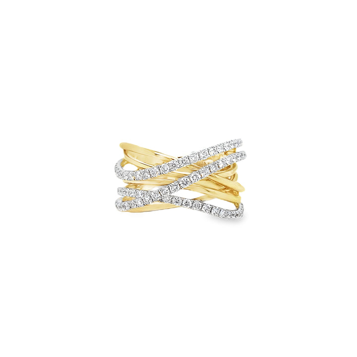 Two-Tone Crisscross Diamond Ring