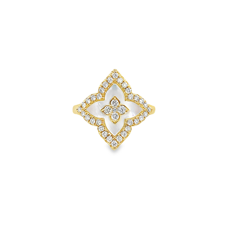 Mother of Pearl and Diamond Ring