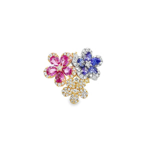 Tri-Color Flower Ring
