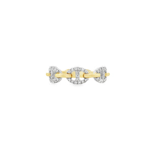 Two-Tone Linked Diamond Ring