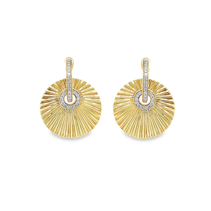 Grooved Diamond Doorknocker Earrings
