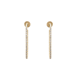 Diamond Paperclip Hoop Earrings