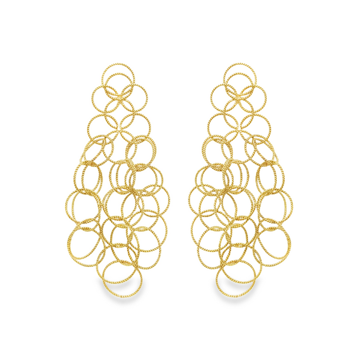 Interlaced Braided Gold Ring Earrings