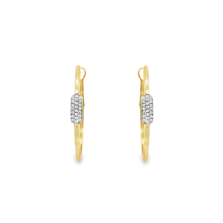 V Shape Diamond Front Hoop Earrings - Doves by Doron Paloma