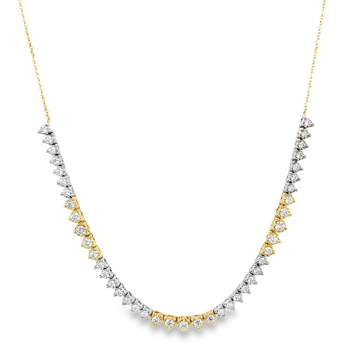 Two-Tone Diamond Tennis Necklace