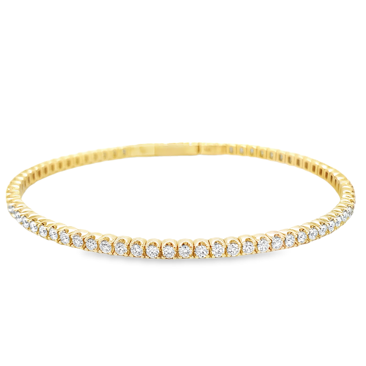Yellow Gold Diamond Eternity Flex Bangle