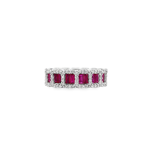 Diamond-Framed Ruby Eternity Ring