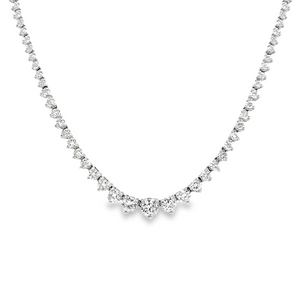3-Prong Graduated Diamond Tennis Necklace