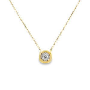 Small Cushion Bezel Diamond Pendant