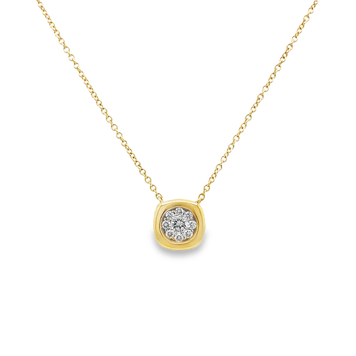 Small Cushion Bezel Diamond Pendant