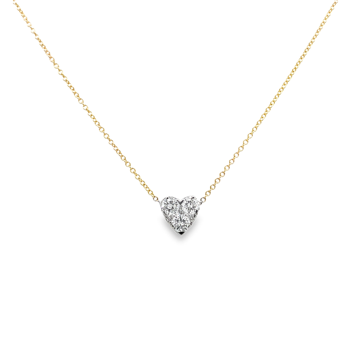 Diamond Cluster Heart Pendant