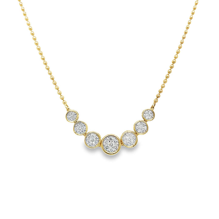 Graduated Bezel Diamond Pavé Necklace