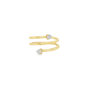 Diamond Tipped Spiral Ring