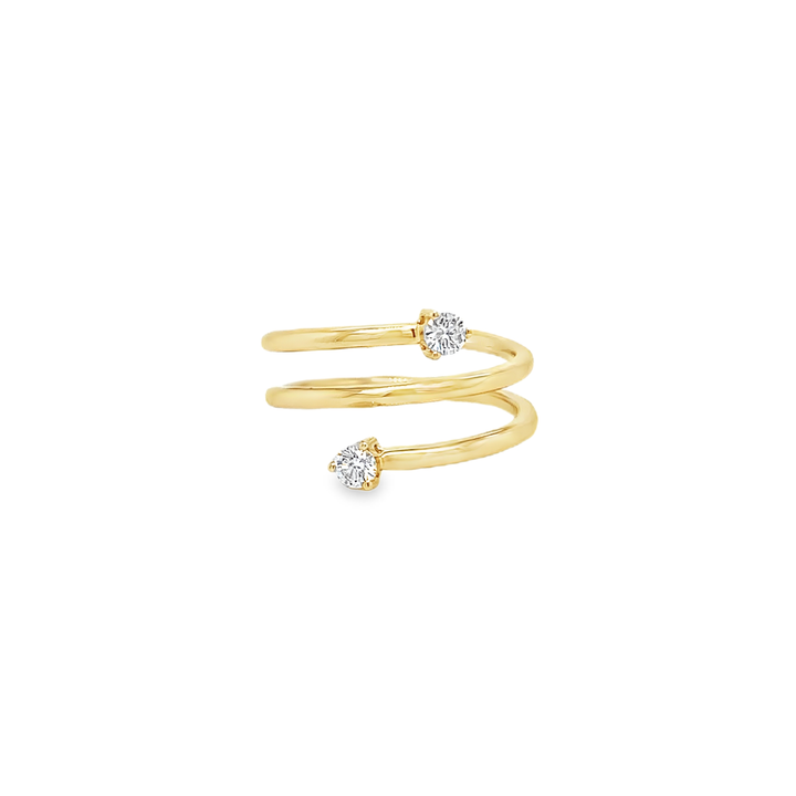 Diamond Tipped Spiral Ring