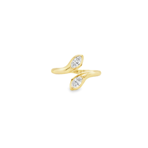 Marquise Shape Diamond Bypass Ring