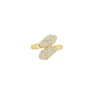 Diamond and Green Garnet Two-Headed Snake Ring