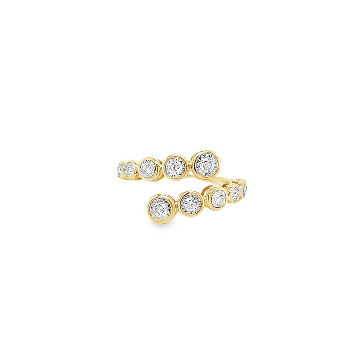Miracle-Set Graduated Diamond Bypass Ring