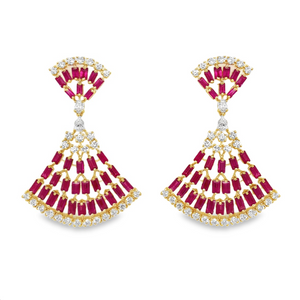 Ruby and Diamond Chandelier Earrings