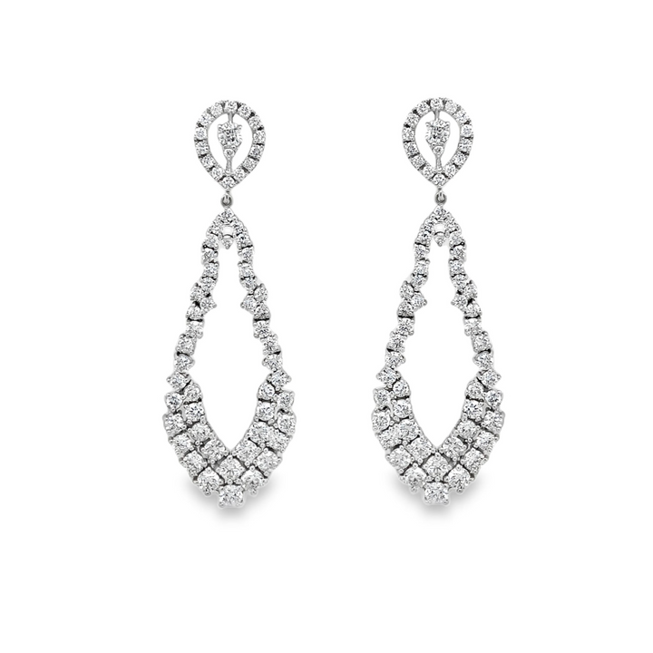 Teardrop Diamond Cluster Earrings