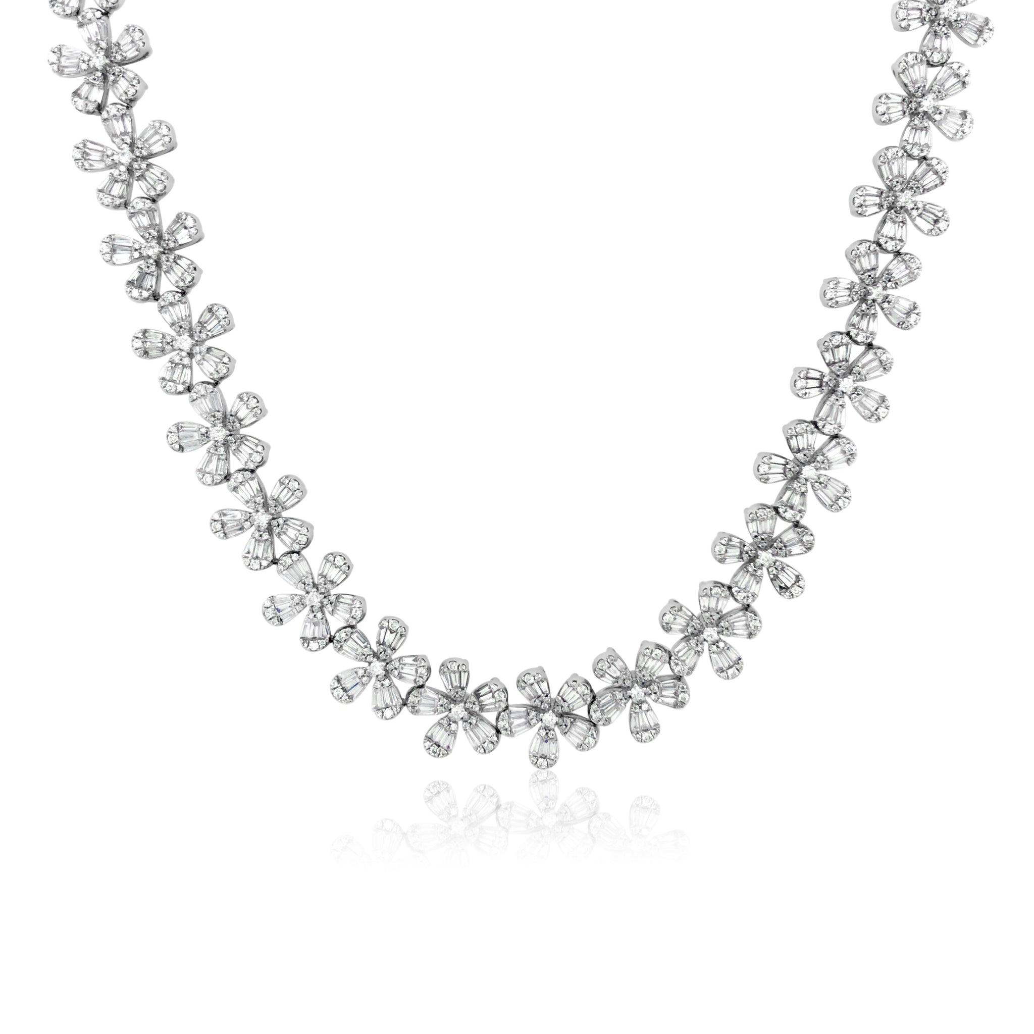 Silver Diamante Floral Statement Necklace – colette by colette hayman