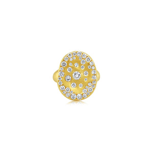 Satin Front Speckled Diamond Ring