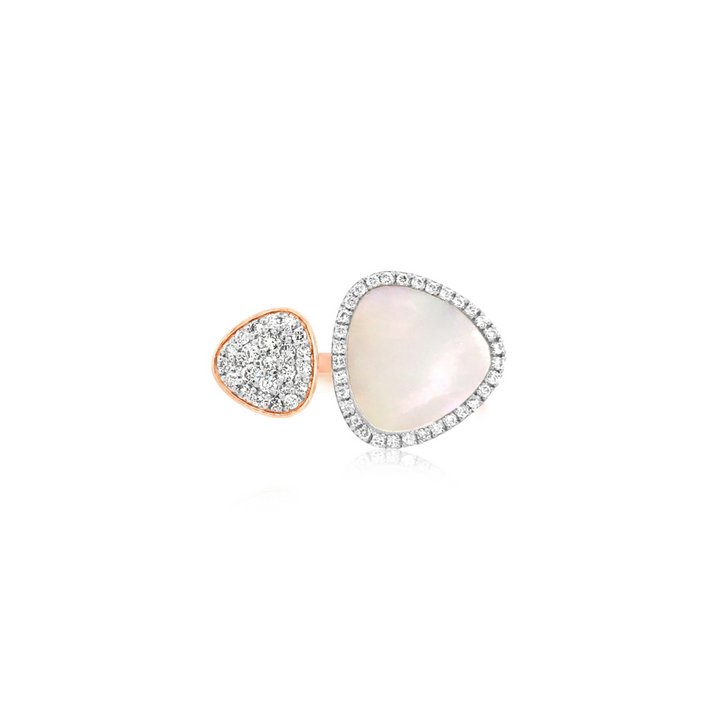 Diamond and Mother of Pearl Spade Ring