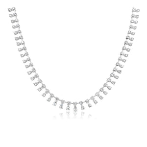 Hanging Pear Shape Illusion Diamond Necklace