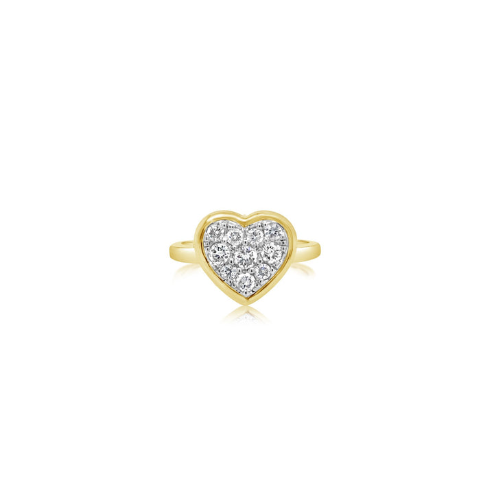 Bezeled Diamond Heart Ring