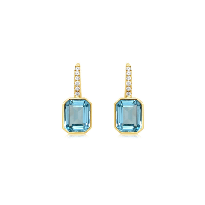 Diamond and Sky Blue Topaz Earrings - Doves by Doron Paloma