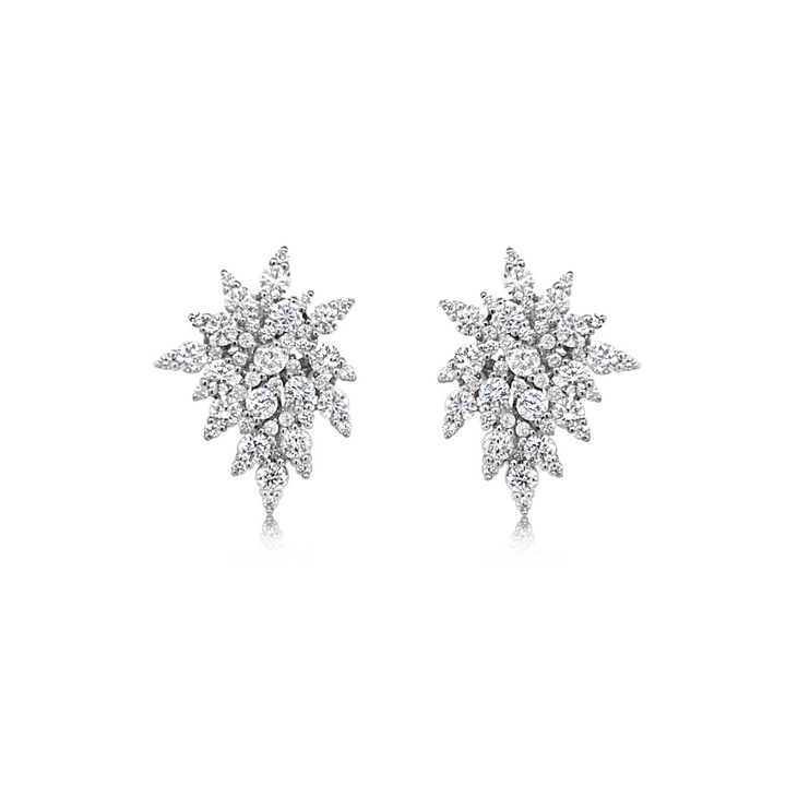 Marquise Diamond Cluster Earrings