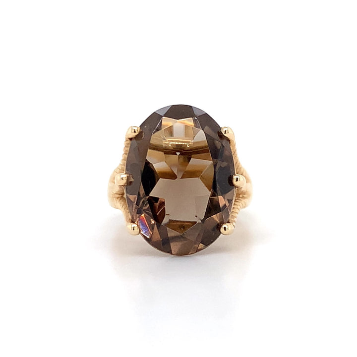 Oval Smoky Quartz Ring - Estate Item