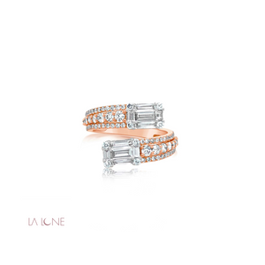 Rose Gold Diamond Twist Ring - LaLune