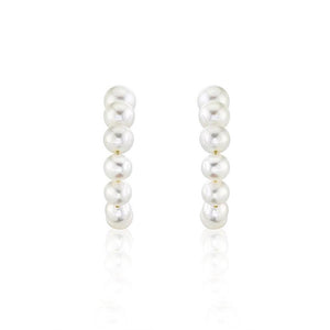 Graduated Pearl Hoop Earrings - Shy Creation